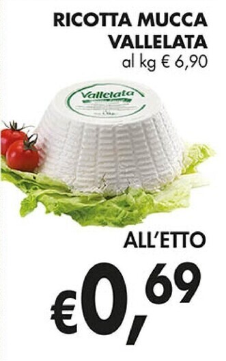 Coal Vallelata ricotta mucca offerta