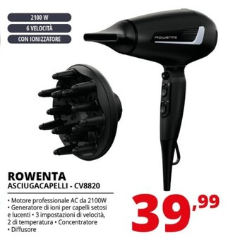 Comet Rowenta asciugacapelli - cv8820 offerta