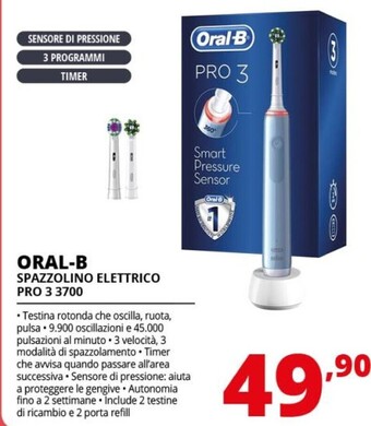 Comet Oral b spazzolino elettrico pro 3 3700 offerta