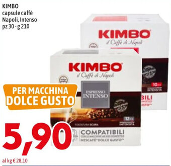 KIMBO capsule caffè Napoli, Intenso pz 30-g 210