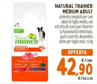 Pet Store Conad NATURAL TRAINER MEDIUM ADULT 12 kg offerta