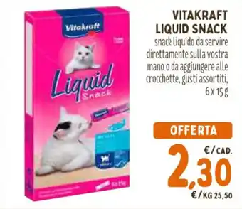 Pet Store Conad VITAKRAFT LIQUID SNACK 6 x 15 g offerta