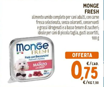 Pet Store Conad MONGE FRESH 100 g offerta