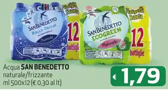 Spak Supermercati Acqua SAN BENEDETTO naturale/frizzante ml 500x12 offerta