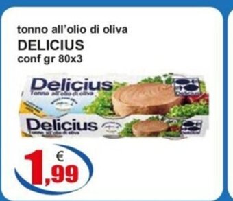 Iperstore Barletta tonno all'olio di oliva DELICIUS conf gr 80x3 offerta