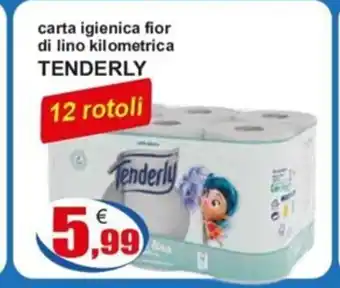 Iperstore Barletta carta igienica fior di lino kilometrica TENDERLY 12 rotoli offerta