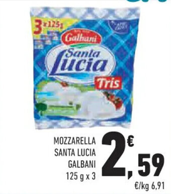 Conad Margherita MOZZARELLA SANTA LUCIA GALBANI 125 g x 3 offerta