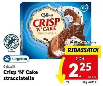 Lidl Crisp 'N' Cake stracciatella 6x 62 g confezione offerta
