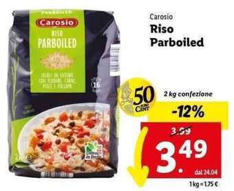 Lidl Carosio Riso Parboiled 2 kg confezione offerta
