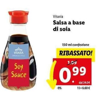 Lidl Vitasia Salsa a base di soia 150 ml confezione offerta