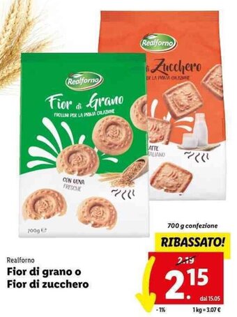 Lidl Realforno Fior di grano o Fior di zucchero 700 g offerta
