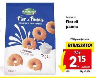Lidl Realforno Fior di panna 700 g confezione offerta