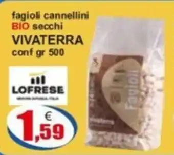 Iperstore Barletta fagioli cannellini BIO secchi VIVATERRA conf gr 500 offerta