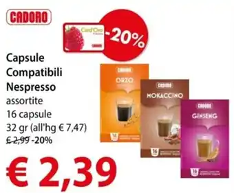 CADORO Capsule Compatibili Nespresso assortite 16 capsule 32 gr