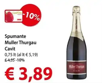 Cadoro Spumante Muller Thurgau Cavit 0,75 lt offerta