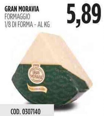 Carico Cash & Carry Gran Moravia Formaggio 1/8 offerta