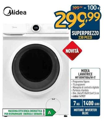 Sinergy MIDEA LAVATRICE MF100W70BA/W-IT offerta