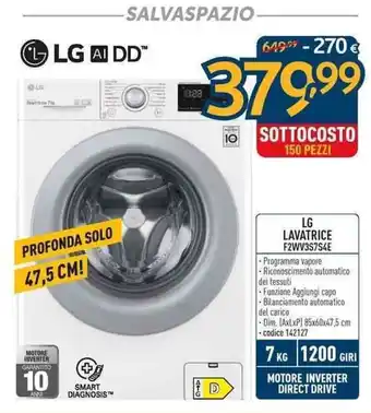 Sinergy LG LAVATRICE F2WV3S7S4E offerta