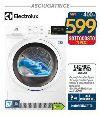 Sinergy ELECTROLUX ASCIUGATRICE EW7H492Y offerta