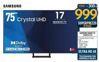 Sinergy SAMSUNG SMART TV 75BU8570 LED offerta