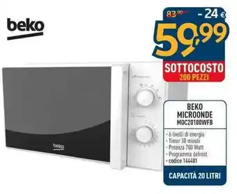 Sinergy BEKO MICROONDE MOC20100WFB offerta