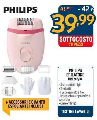 PHILIPS EPILATORE BRE285/00