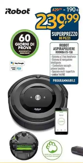 IROBOT ASPIRAPOLVERE ROOMBA E5-158