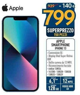 Sinergy APPLE SMARTPHONE IPHONE 13 offerta