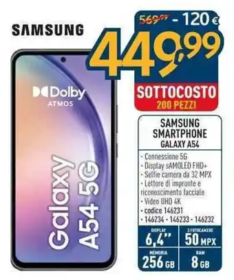 Sinergy SAMSUNG SMARTPHONE GALAXY A54 offerta