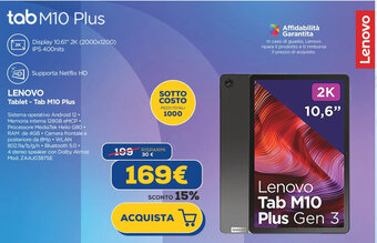 Euronics LENOVO Tablet - Tab M10 Plus offerta