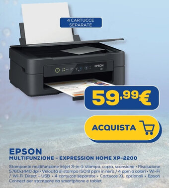 Euronics EPSON MULTIFUNZIONE - EXPRESSION HOME XP-2200 offerta