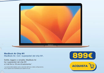 Euronics MacBook Air Chip M1 offerta