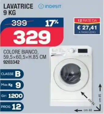 Bricofer INDESIT LAVATRICE 9 KG offerta