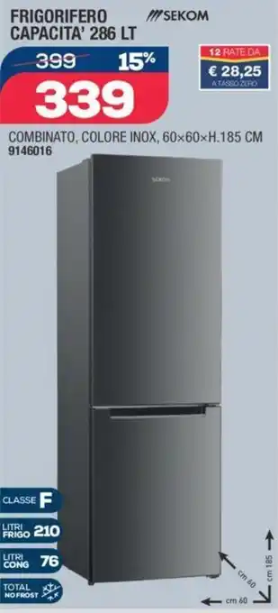 Bricofer SEKOM FRIGORIFERO CAPACITA' 286 LT offerta