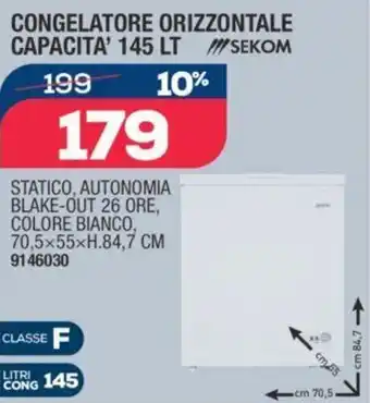 SEKOM CONGELATORE ORIZZONTALE CAPACITA' 145 LT