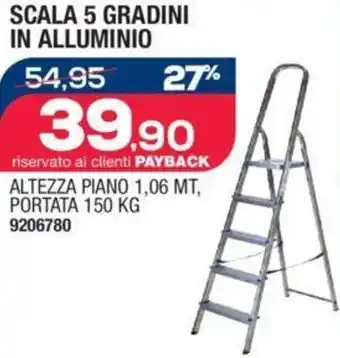 Bricofer SCALA 5 GRADINI IN ALLUMINIO offerta