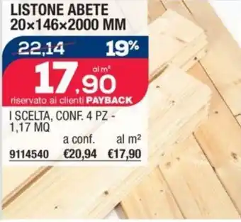 Bricofer LISTONE ABETE 20×146×2000 MM offerta