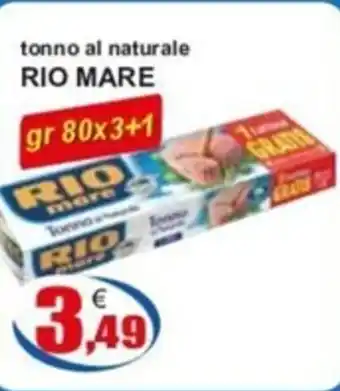 tonno al naturale RIO MARE gr 80x3+1