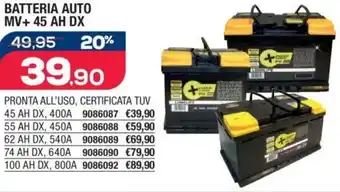 Bricofer BATTERIA AUTO MV+ 45 AH DX offerta