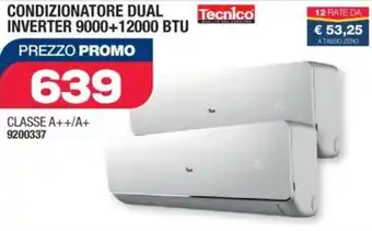 Bricofer Tecnico CONDIZIONATORE DUAL INVERTER 9000+12000 BTU offerta
