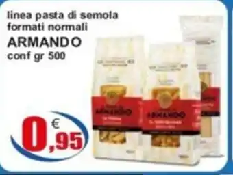 linea pasta di semola formati normali ARMANDO conf gr 500