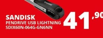 Comet Sandisk pendrive usb lightning sdix60n-064g-gn6nn offerta