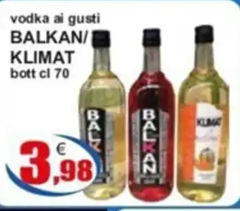 vodka ai gusti BALKAN/ KLIMAT bott cl 70