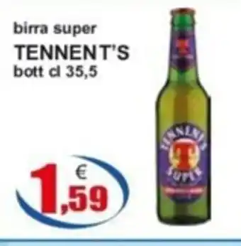 Iperstore Barletta birra super TENNENT'S bott cl 35,5 offerta