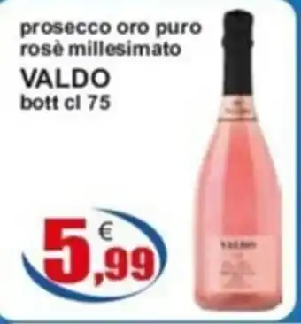 prosecco oro puro rosè millesimato VALDO bott cl 75