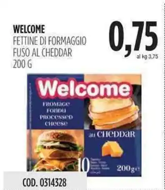 Carico Cash & Carry Welcome Fettine di Formaggio Fuso Al Cheddar 200g offerta