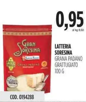 Carico Cash & Carry Latteria Soresina Gran Panado Grattugiato 100g offerta