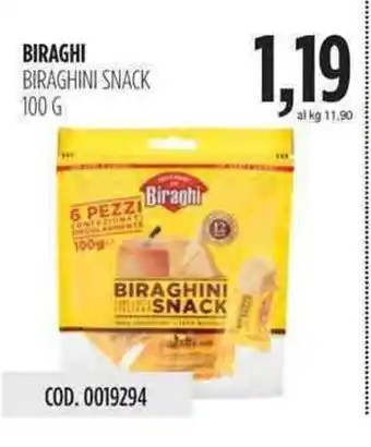 Carico Cash & Carry Biraghi Biraghini Snack 100g offerta