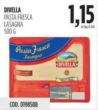 Carico Cash & Carry Divella Pasta Fresca Lasagna 500g offerta