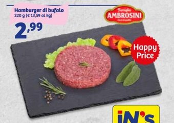 In'S Mercato Hamburger di bufalo 220 g offerta